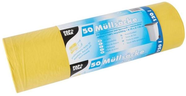 Starpak 50 Müllsäcke, LDPE 120 l 110 cm x 70 cm gelb - yellow polypropylene (PP)