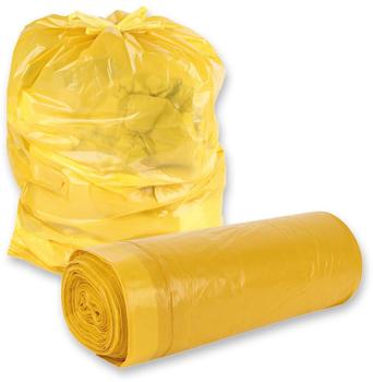 Mensch 8x25 Müllsäcke 120 Liter mit Zugband LDPE auf Rolle 70x100 cm 45 my Gelb Müllsack Müllbeutel Mülltüten - yellow