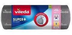 Vileda 5800449008 M&uuml;llbeutel SUPER+ 20l grau 15 Stk.