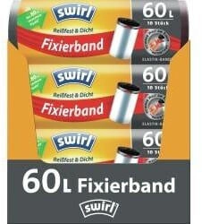 Swirl Müllbeutel mit Fixierband 60l
