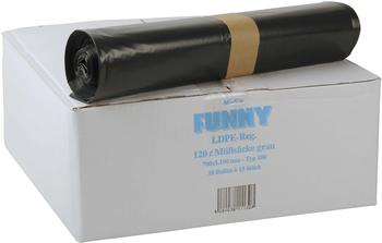 Funny LDPE Müllsäcke grau gerollt 120l Typ 100 1er Pack (1x150 Stk.)