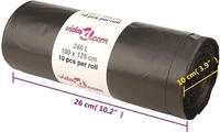 vidaXL M&uuml;lls&auml;cke 150 Stk. Schwarz 240 L
