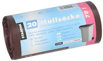 Starpak M&uuml;lls&auml;cke HDPE 70l 100x58cm braun 23my, 500 St&uuml;ck (90467)