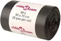 vidaXL M&uuml;lls&auml;cke 250 Stk. Schwarz 60 L