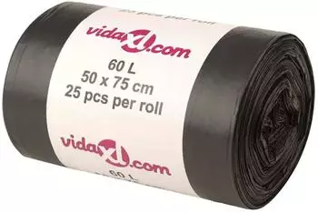 vidaXL M&uuml;lls&auml;cke 60L schwarz, 250 Stk. (155339)