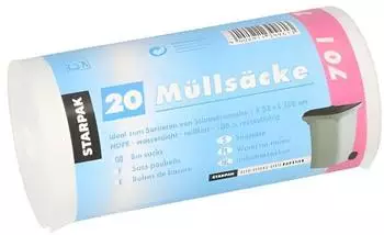 Starpak M&uuml;lls&auml;cke HDPE 70l transparent 23my, 100x58cm, 500 St&uuml;ck (90463)