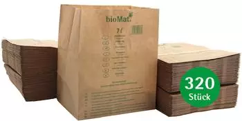 NaturaBiomat bioMat kompostierbare Biomülltüten aus Kraftpapier 7l, 320 Stück (101134)