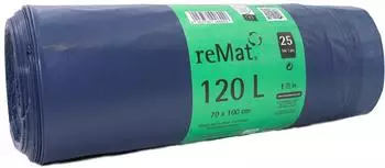 NaturaBiomat reMat Recycling-Zugbandsäcke 120l 40µm, 250 Stück (101304)