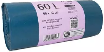 NaturaBiomat reMat Recycling-Müllsäcke 60l, 25µm, 250 Stück (101306)