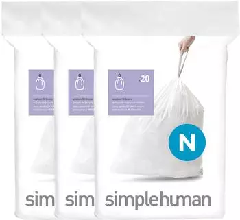 Simplehuman M&uuml;llbeutel Typ N, 45-50l, 60 Stk. (CW0262)