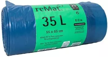 NaturaBiomat reMat Zugbandsäcke 35l, 24µm, ~90% PCR (101329)