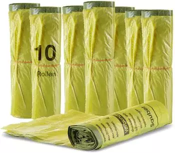 BigDean Gelbe S&auml;cke 90L HDPE, 10 Rollen (130 St&uuml;ck) (729542)