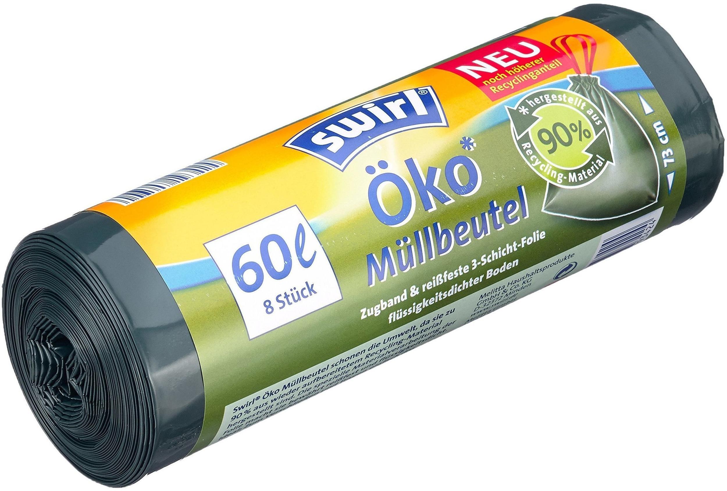 Swirl Müllbeutel Öko 60 L (8 Stk.) Test TOP Angebote ab 2,89 € (September  2023)