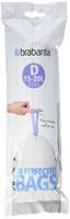 Size D - trash can liner - high-density polyethylene (HDPE) - white - pack of 20