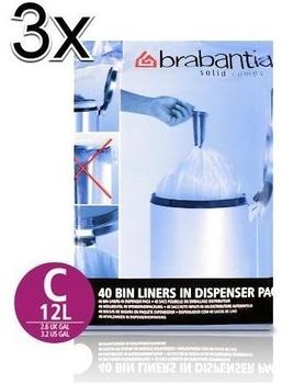 Brabantia Müllbeutel Spenderverpackung 12 L (3 x 40 Stk.)