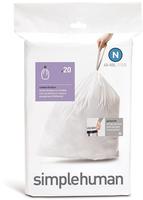 Code N ma&szlig;geschneiderte M&uuml;llbeutel, Packung mit 20, wei&szlig;