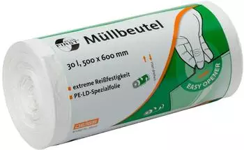 Deiss First Müllbeutel 30 L weiß 16 my (50 Stk.)