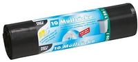 M&uuml;lls&auml;cke, 12328, LDPE 150 l, 150 cm x 70 cm, schwarz, extra stark, 10 St&uuml;ck auf