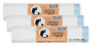 Rotho 3 Set Müllbeutel 15 Stück 40l PASO, Zubehör:40l für PASO