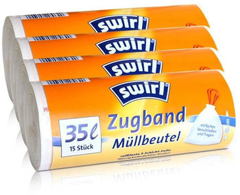 Swirl 4x Zugband Müllbeutel 35L ( 15 stk./ Rolle )
