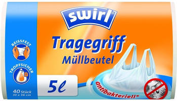 Swirl Müllbeutel Antibakteriell mit Tragegriffen 5 Liter 2er Pack