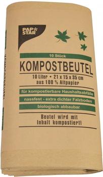 Papstar Kompostbeutel Papier 10l braun (10 Stk.)