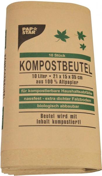 Papstar Kompostbeutel Papier 10l braun (10 Stk.)