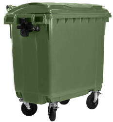 Bauer Müllcontainer 770 l mit Flachdeckel grün