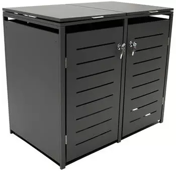 DEGAMO Mülltonnenbox Köln 2 x 240 Liter Stahl anthrazit