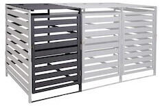 Mendler XL 1er-/2er-Mülltonnenverkleidung Erweiterung 114x67x97cm Massiv-Holz anthrazit