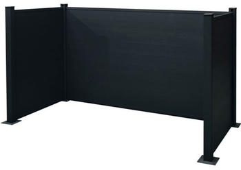 Floraworld M&uuml;lltonnen-Einfassung Aluminium 3 x 240 Liter anthrazit
