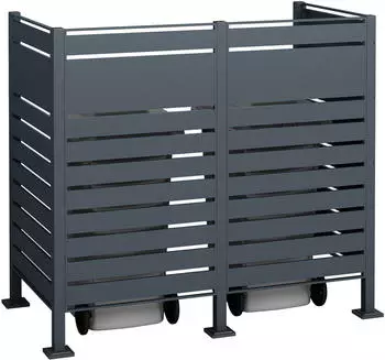 Westmann Metall Mülltonnenverkleidung Planum 2x240L 160x80x150cm Anthrazit