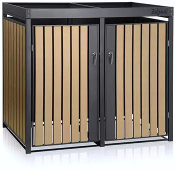 Zelsius Mülltonnenbox 2 Tonnen mit Pflanzdach 132x80x120cm Anthrazit