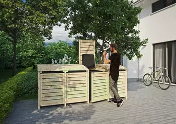 T&J HENRI Mülltonnenabtrennung 240 L Holz