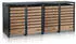 Zelsius Mülltonnenbox-Set 4 x 240 Liter Stahl anthrazit/Holzoptik Buche