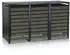 Zelsius Mülltonnenbox-Set 3 x 240 Liter Stahl anthrazit/Holzoptik dunkelgrau