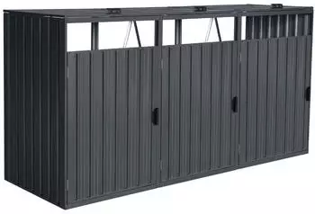 Home Deluxe M&uuml;lltonnenbox Cubo 3 x 240 Liter anthrazit