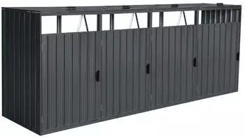 Home Deluxe Mülltonnenbox Cubo 4 x 240 Liter anthrazit
