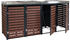 Mendler 4er Mülltonnenbox mit Pflanzkasten 124x265x84cm WPC Edelstahl Walnuss-Holzoptik