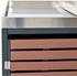 Mendler 4er Mülltonnenbox mit Pflanzkasten 124x265x84cm WPC Edelstahl Walnuss-Holzoptik