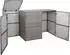 MCW 3er-Mülltonnenverkleidung E25 110x195x66cm Poly-Rattan grau