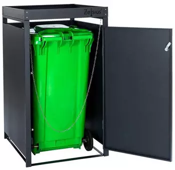 Zelsius Mülltonnenbox 3er 120 - 240 Liter mit Pflanzdach anthrazit – Robuste Bauweise und praktische Ausstattungsmerkmale