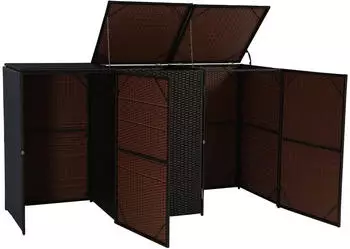 MCW 3er Set M&uuml;lltonnenverkleidung 3x120l 110x195x66cm braun