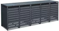 Westmann - M&uuml;lltonnenbox 5-fach Mit Deckel, Anthrazit, 332 X 80 X 116 Cm (b X T X H)