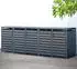 Westmann Mülltonnenbox 5er Set mit Deckel 332x80x116 cm anthrazit (WMJGBC212-A-5)