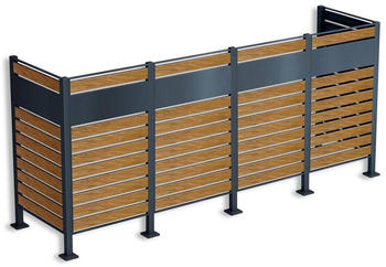 Metzler Sichtschutz-Mülltonnenzaun für 4 x 240 Liter Holzoptik anthrazit/braun