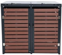 Mendler XL 2er-/4er-M&uuml;lltonnenverkleidung HWC-K14, M&uuml;lltonnenbox,...