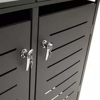 DEGAMO Köln Mülltonnenbox 2er Set je 120 Liter Tonne Stahl verzinkt anthrazit (11182) – Durchdachtes Design für maximalen Komfort