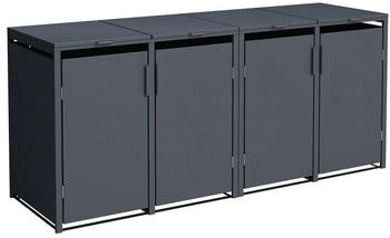 DEGAMO Mülltonnenbox 4er MÜNCHEN 264x80x116cm grau