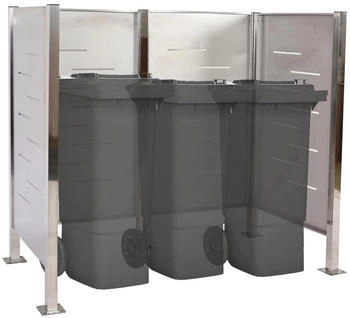 MCW Mülltonnen-Zaun J55 150 x 165 x 85 cm Edelstahl silber – Langlebige Konstruktion für jahrelange Zufriedenheit